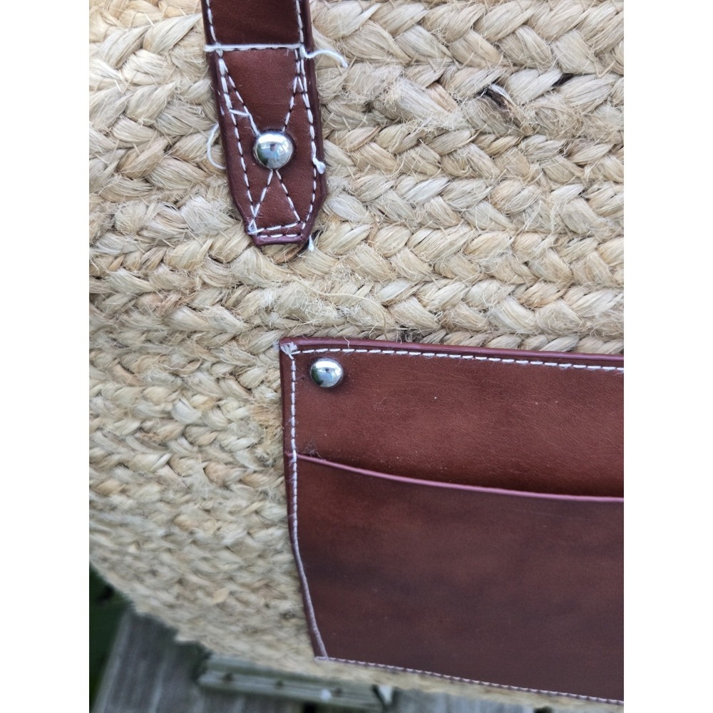 NWT Haute Hippie Woven Straw Tote And Pouch Shoulder Bag Boho Chic - Picture 4 of 15